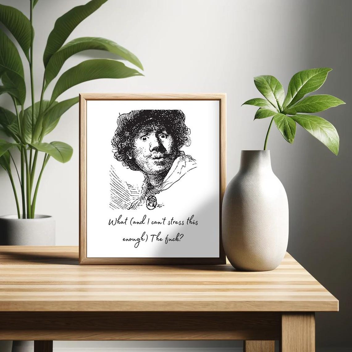 What The Fuck Funny Engraved Sketch Vintage Sarcastic Poster