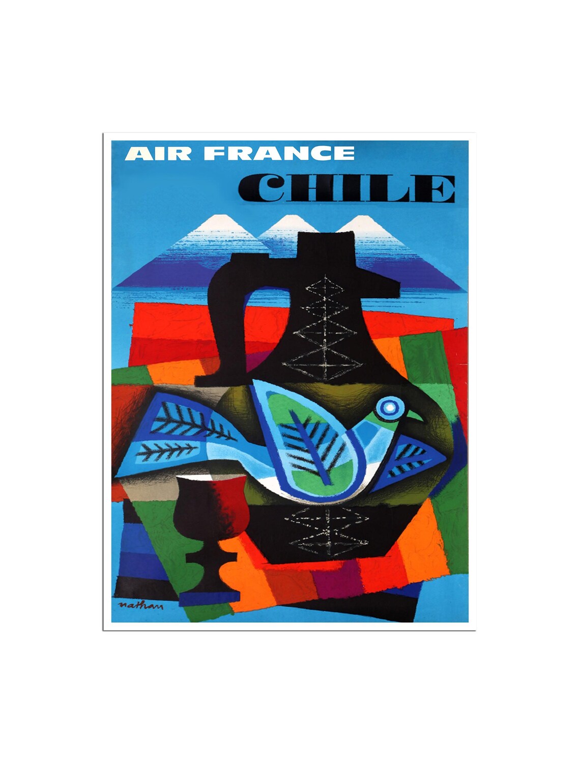 Chile Travel Poster, Travel Wall Art Print