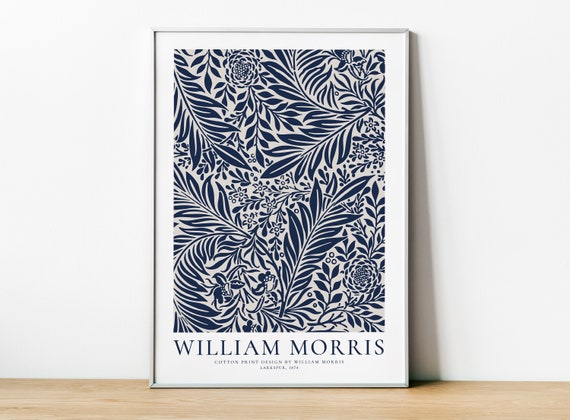William Morris Exhibition Poster, Larkspur Pattern