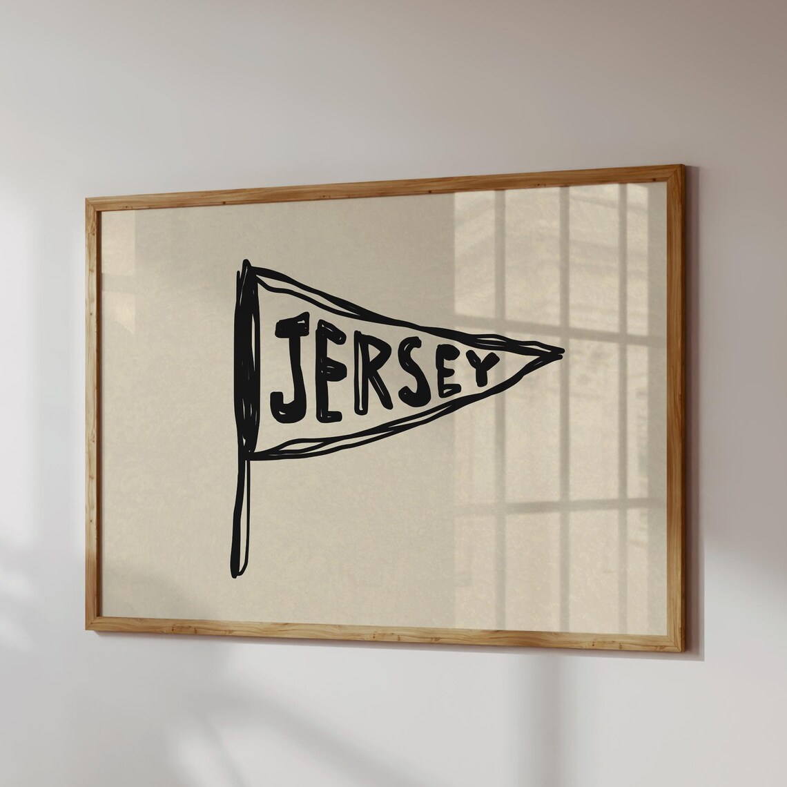 New Jersey Pennant Retro Travel Poster Art Print