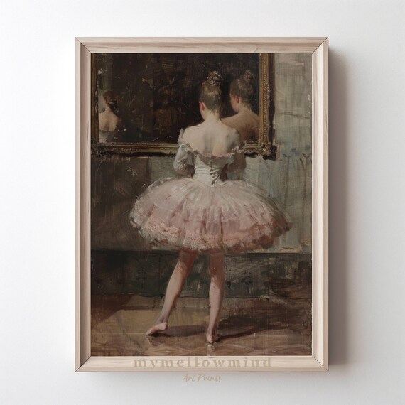 Vintage Ballerina Oil Painting Art Print Elegant Ballet Wall Victorian Dance Decor Feminine For Home