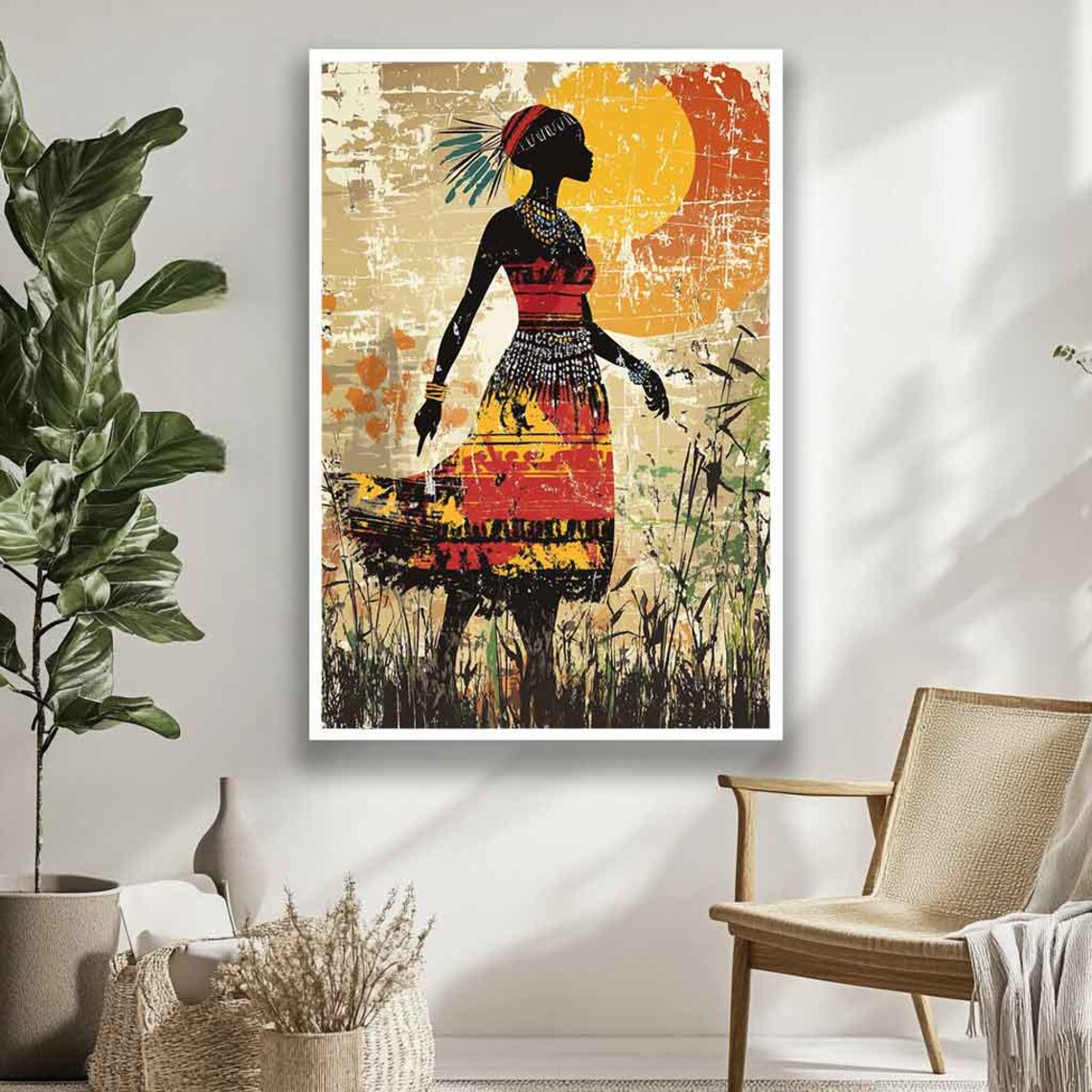 Ethnic Art African Women Wall Art African Tribal Woman Portrait Wall Art Ethnic Women Wall Art Unique Gift - Image 3