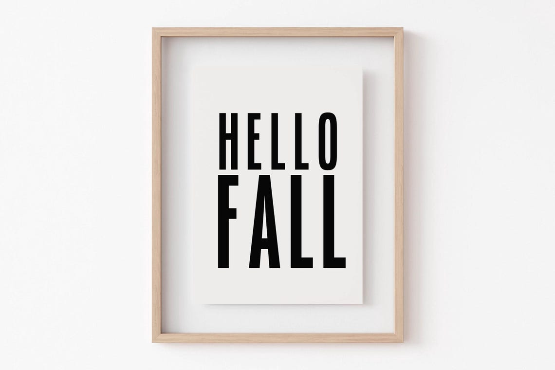 Hello Fall Bold Black Typography Minimalist Autumn Wall Poster - Image 4