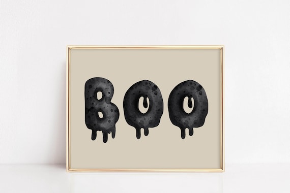 Boo Drippy Letters Spooky Fun Minimalist Halloween Wall Poster
