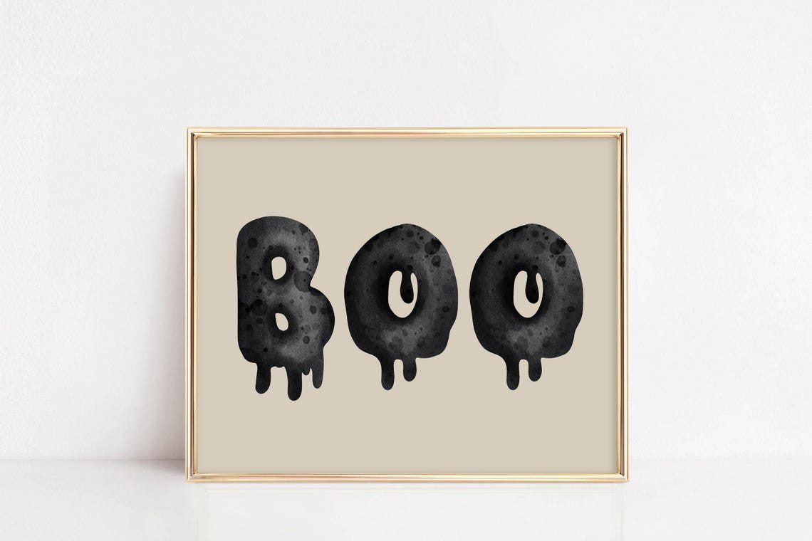 Boo Drippy Letters Spooky Fun Minimalist Halloween Wall Poster
