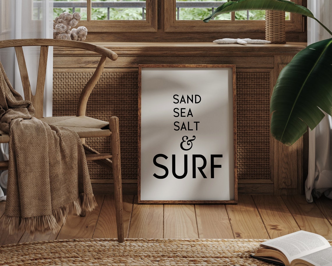 Sand Sea Salt and Surf Beach Quote Coastal Minimalist Wall Poster - Image 5