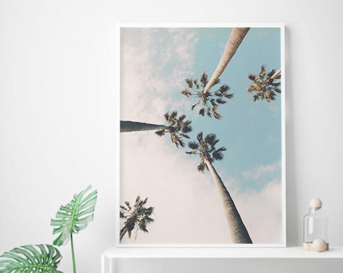 Palm Tree Beach Lovers Gift Living Room Art Print