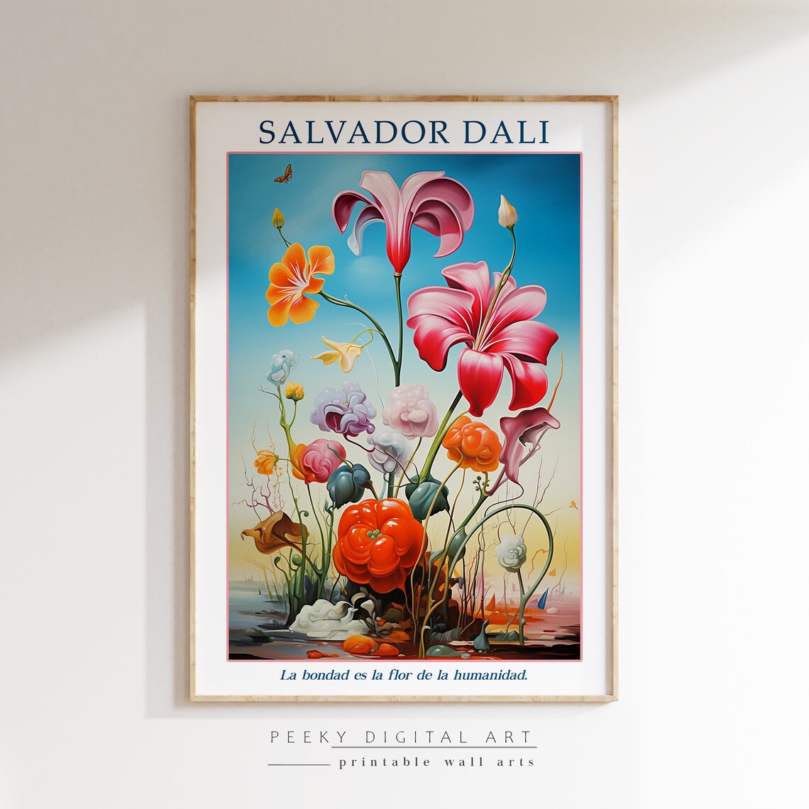 Salvador Dali Surrealist Flower Bouquet Spanish Quote Art Poster - Image 2
