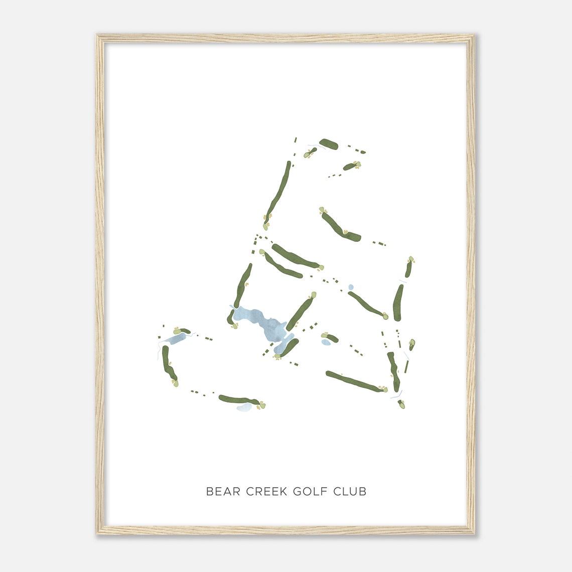 Bear Creek Golf Club Modern Minimalist Golf Course Map Poster - Image 2