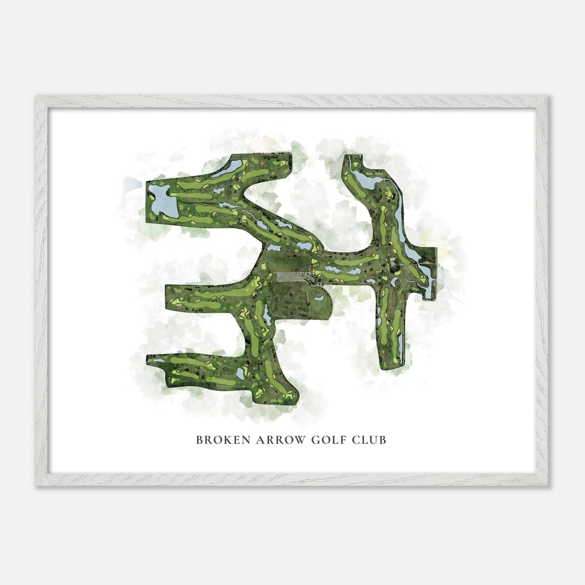 Broken Arrow Golf Club Classic Watercolor Course Map Art Poster - Image 4