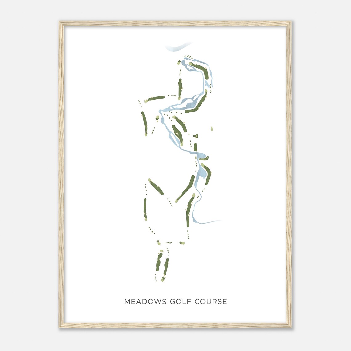 Meadows Golf Course Oregon Modern Watercolor Map Golfer Gift Golf Wall Art Golf Poster Print Course Layout - Image 2