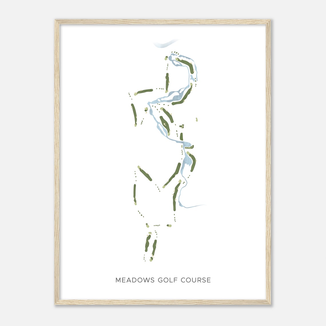 Scenic Meadows Golf Course Modern Minimalist Course Map Poster - Image 2