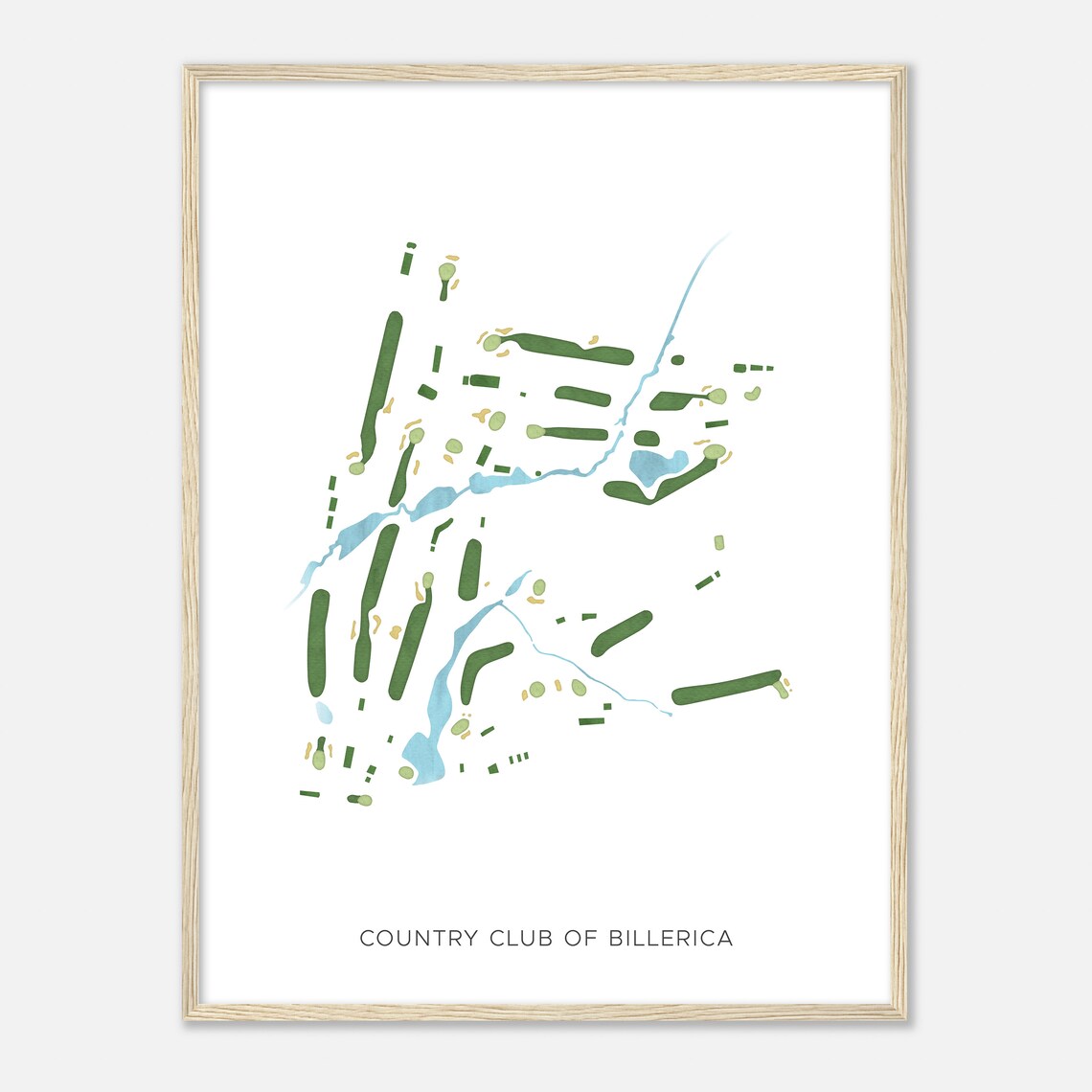 Country Club of Billerica Minimalist Fairway Line Course Map Poster