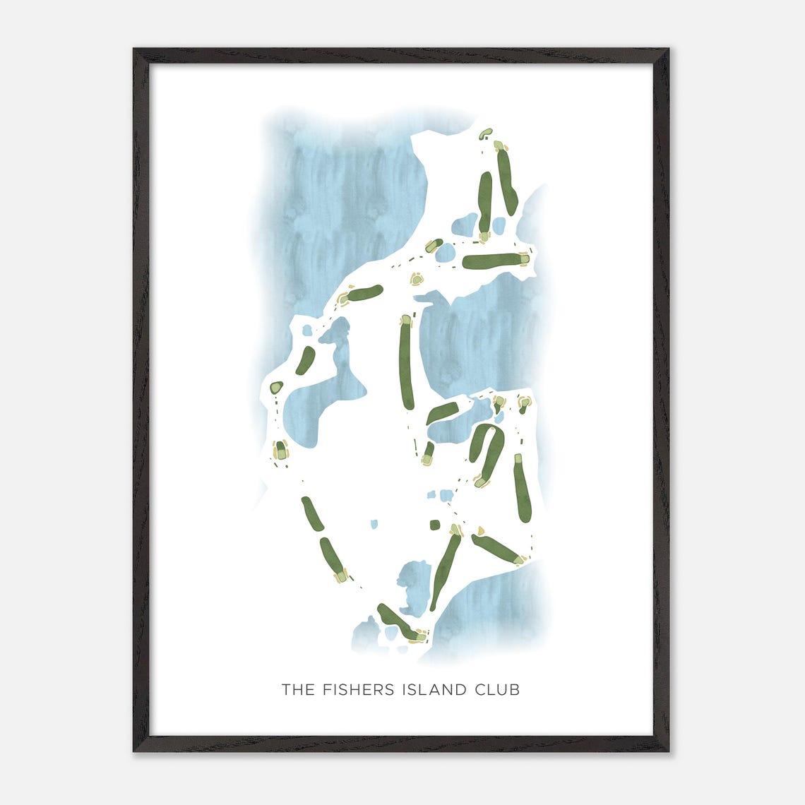 The Fishers Island Club New York Minimalist Golf Course Map Poster - Image 2