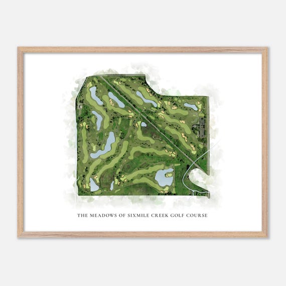 The Meadows Of Sixmile Creek Golf Course In Waunakee Wisconsin Classic Watercolor Map Golfer Gift Golf Wall Art Golf Poster Print