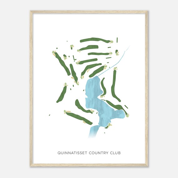 Quinnatisset Country Club Connecticut Modern Watercolor Map Golfer Gift Golf Wall Art Golf Poster Print Course Layout