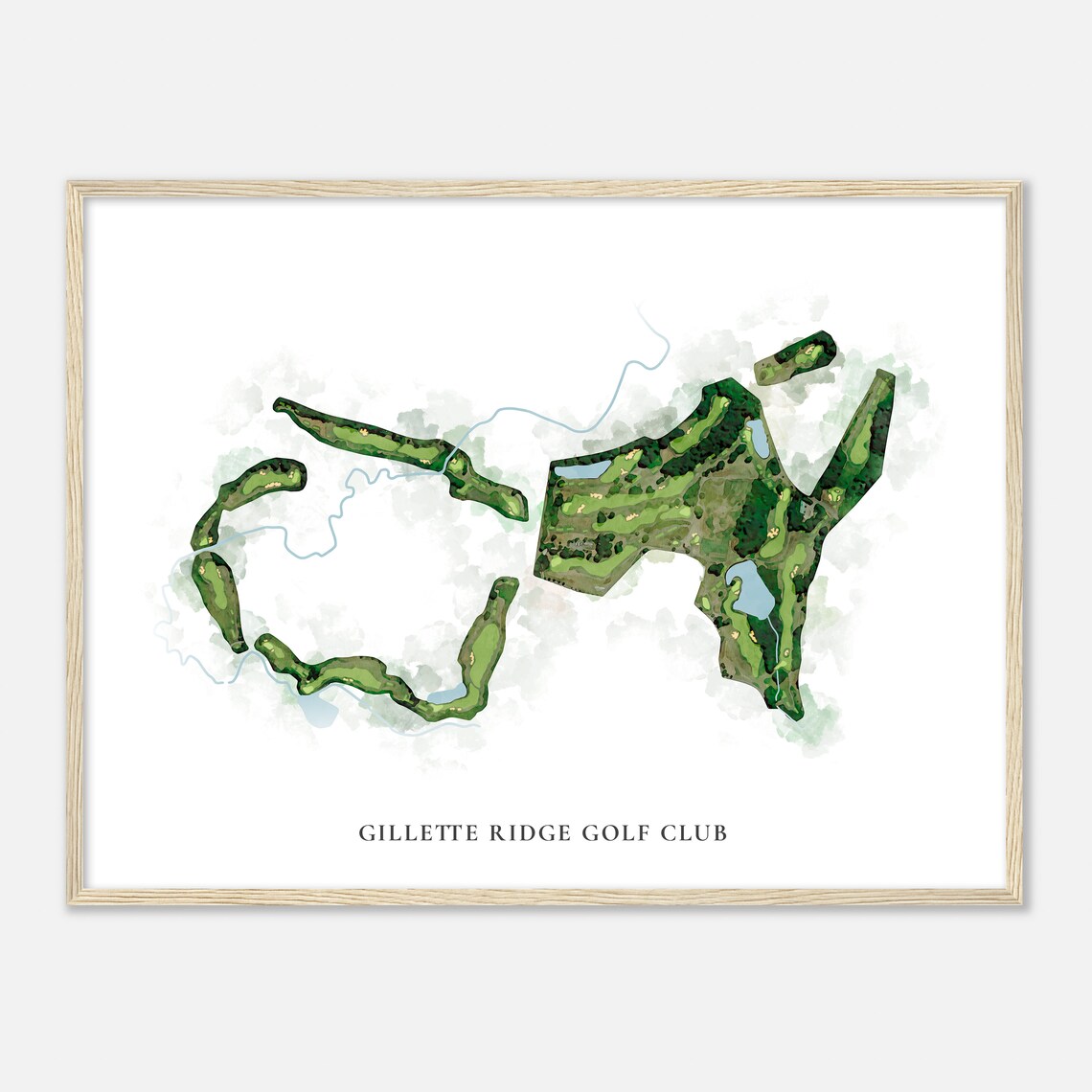 Gillette Ridge Golf Club Connecticut Classic Watercolor Map Golfer Gift Golf Wall Art Golf Poster Print Course Layout - Image 2
