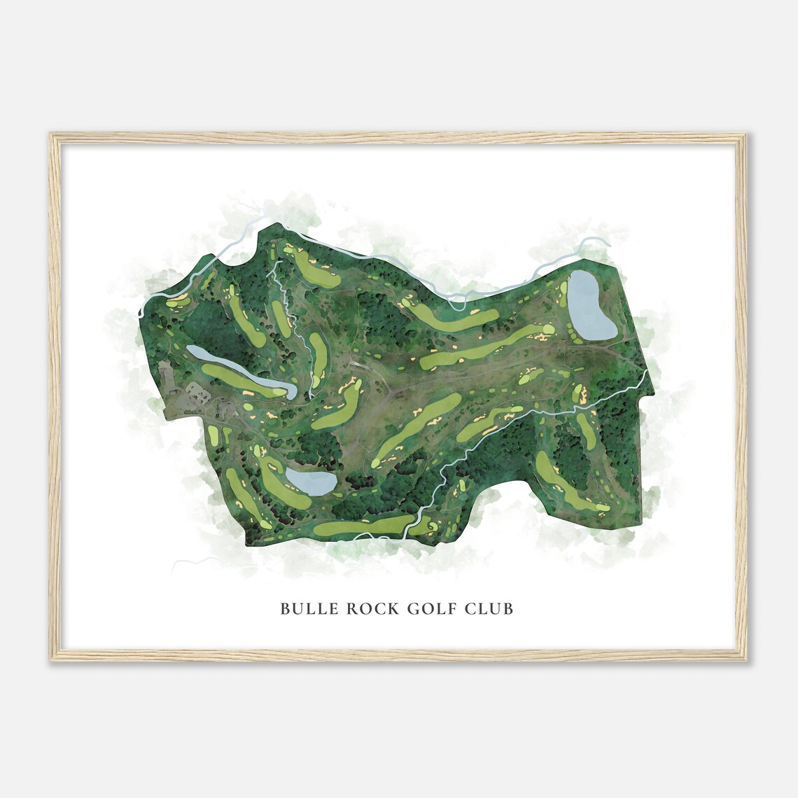Bulle Rock Golf Club Maryland Watercolor Map Print
