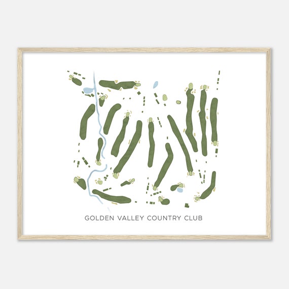 Golden Valley Country Club Minnesota Modern Watercolor Map Golfer Gift Golf Wall Art Golf Poster Print Course Layout