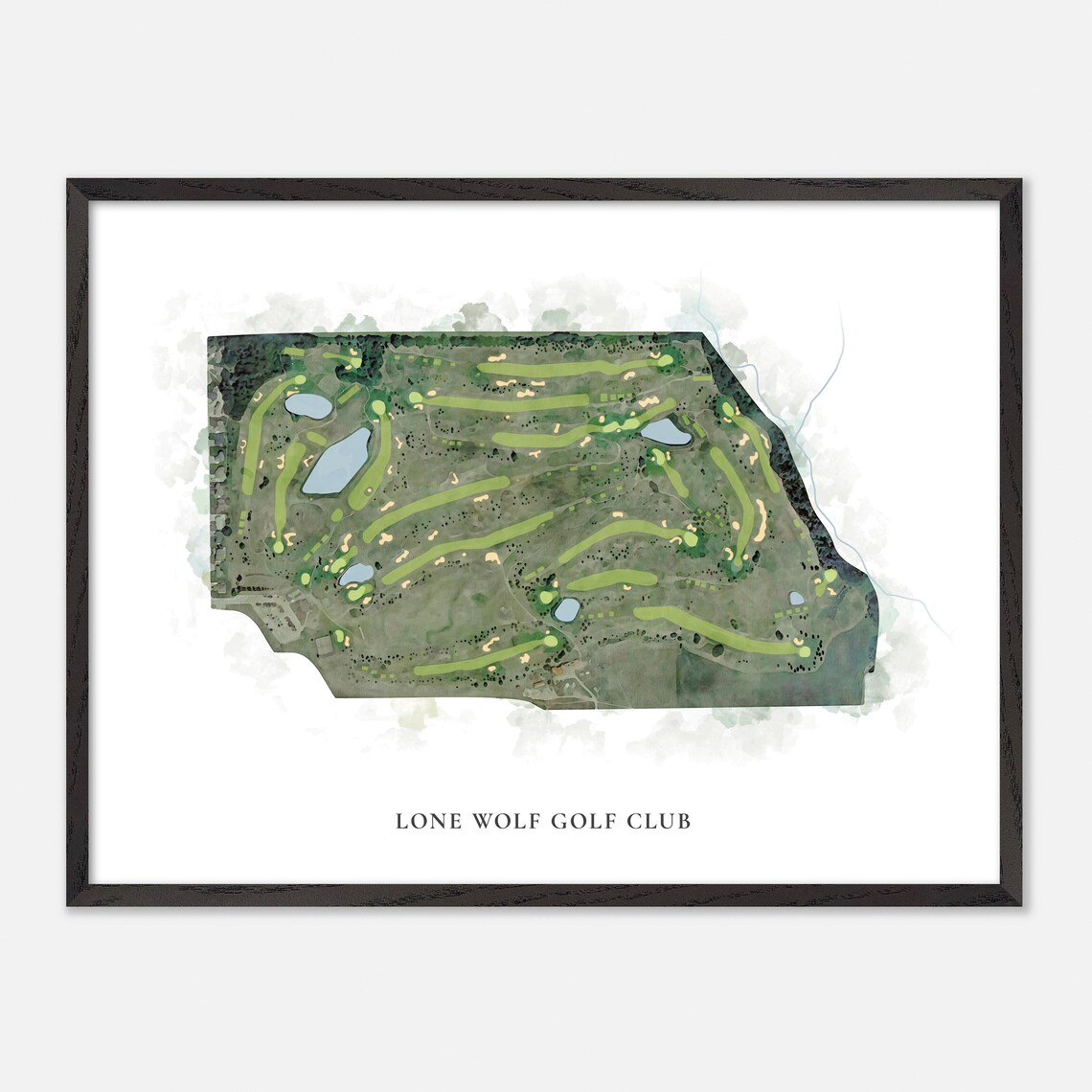 Lone Wolf Golf Club Canada Classic Scenic Watercolor Map Poster - Image 4