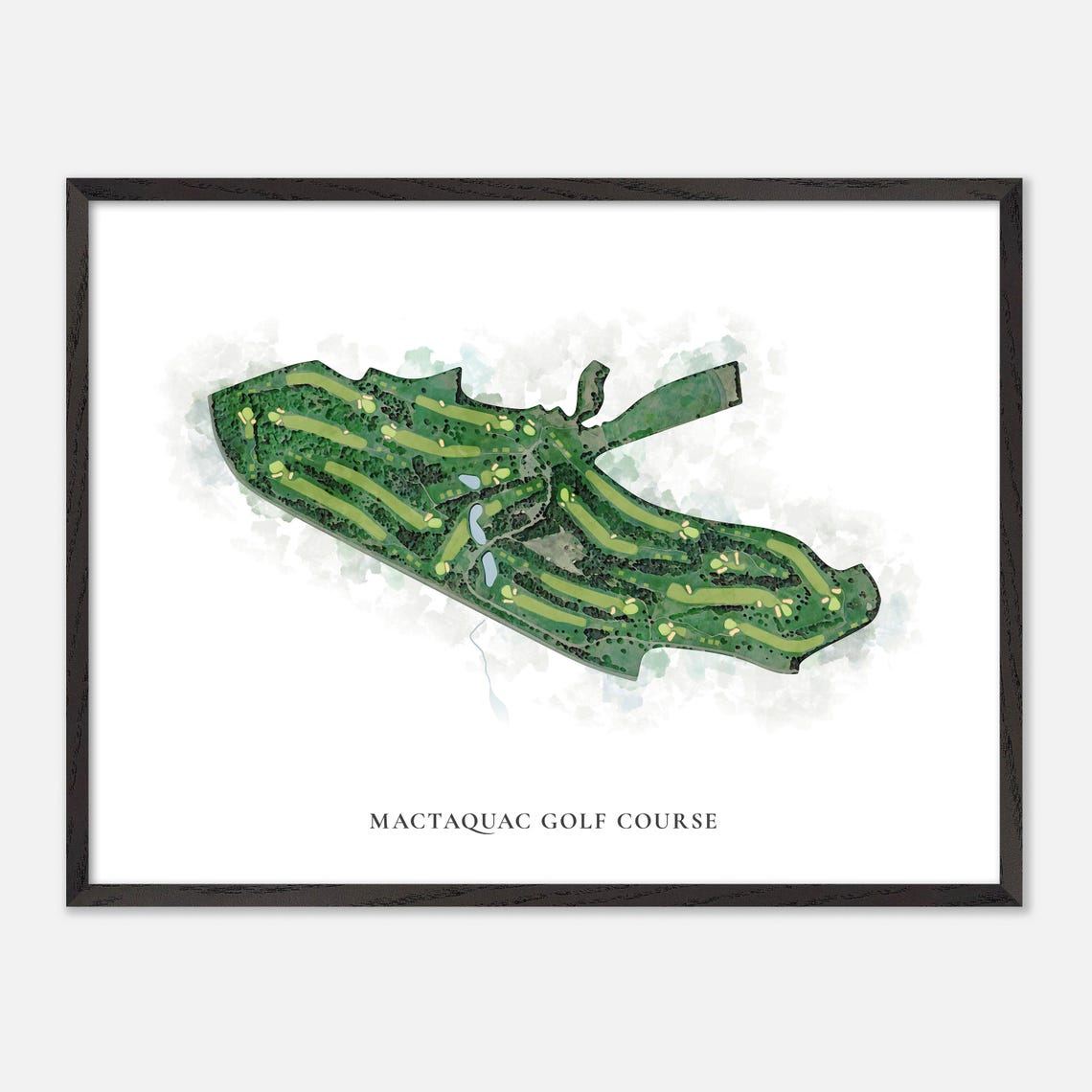 Mactaquac Golf Course Canada Classic Watercolor Golf Map Poster - Image 4