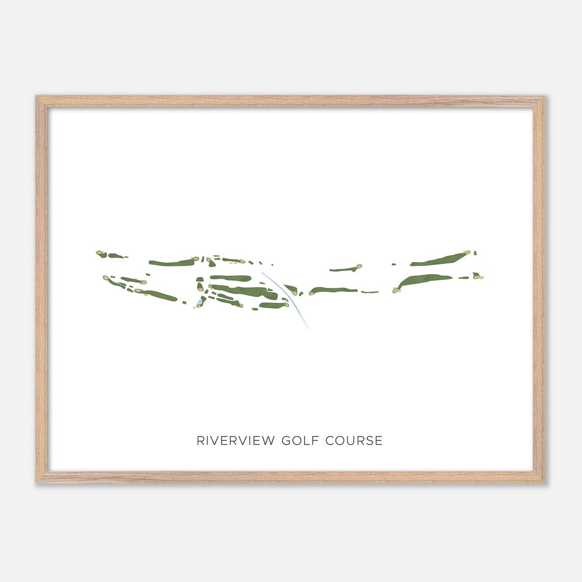 Riverview Golf Course Minimalist Watercolor Fairway Map Poster