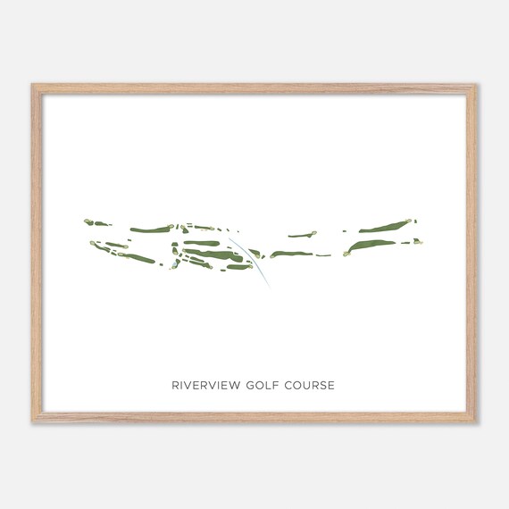 Riverview Golf Course Minimalist Watercolor Fairway Map Poster