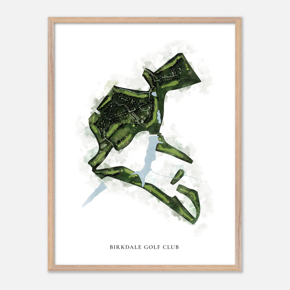 Birkdale Golf Club Chesterfield Virginia Classic Watercolor Map Poster - Image 2