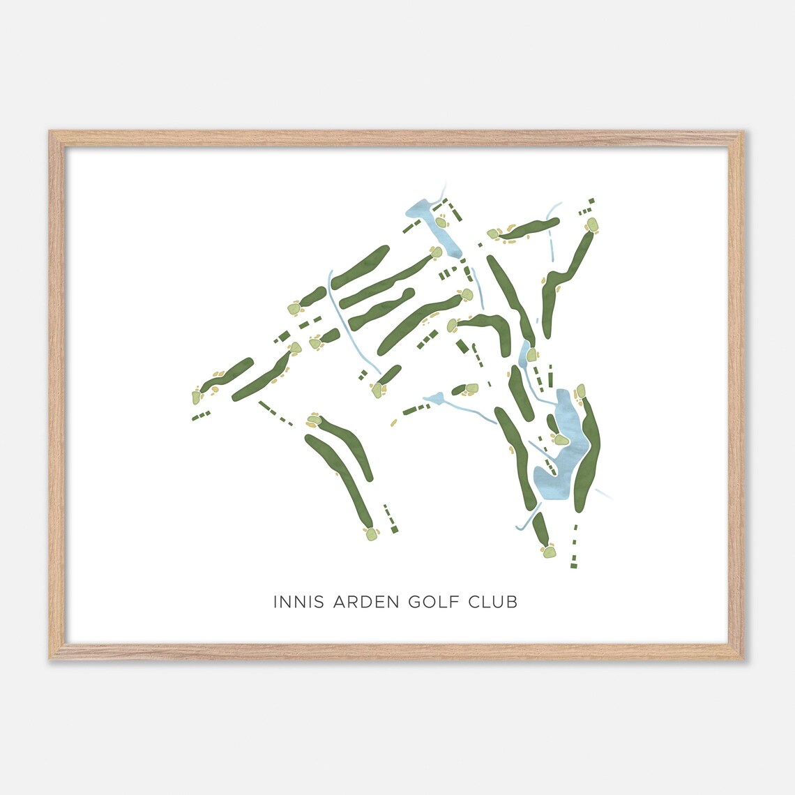 Innis Arden Golf Club Connecticut Modern Watercolor Map Poster