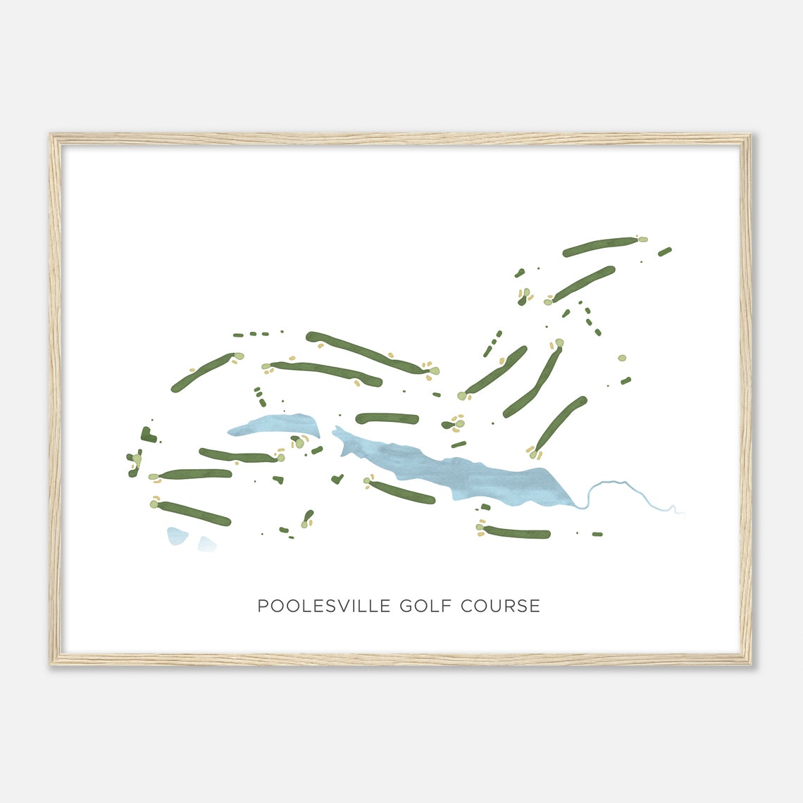Poolesville Golf Course Maryland Modern Watercolor Map Poster - Image 2