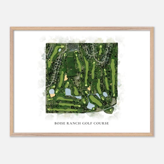 Boise Ranch Golf Course In Boise Idaho Classic Watercolor Map Golfer Gift Golf Wall Art Golf Poster Print Course Layout
