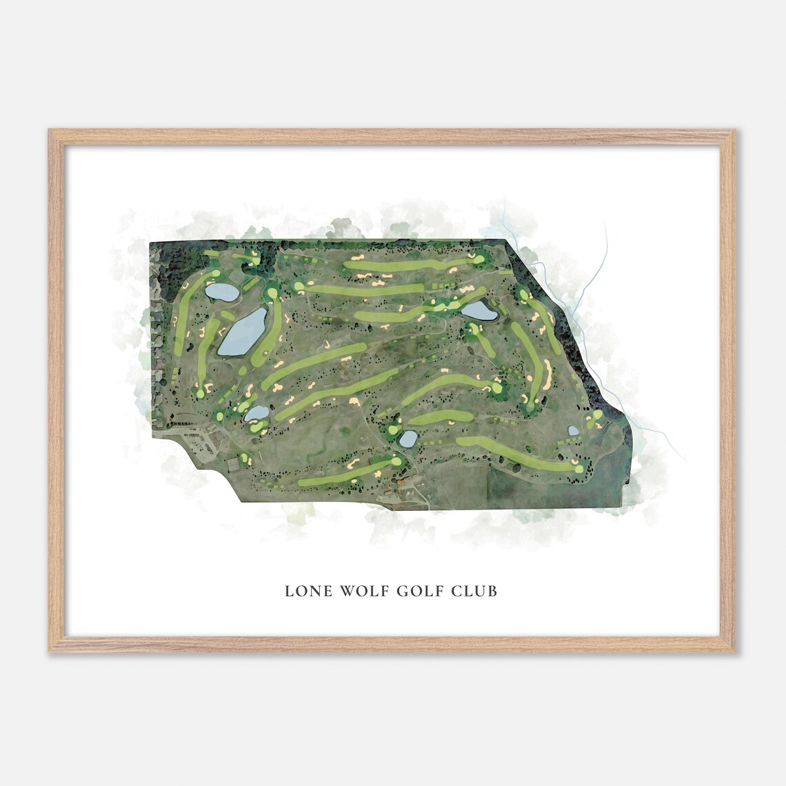 Lone Wolf Golf Club Canada Classic Scenic Watercolor Map Poster
