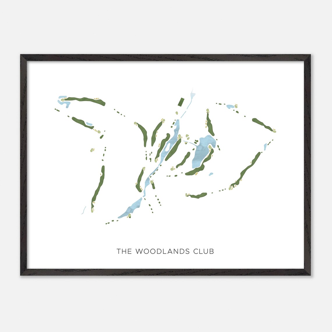 The Woodlands Club Falmouth Maine Modern Watercolor Map Poster - Image 5