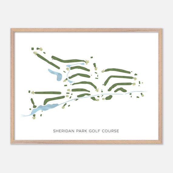 Sheridan Park Golf Course In Tonawanda New York Modern Watercolor Map Golfer Gift Golf Wall Art Golf Poster Print Course Layout