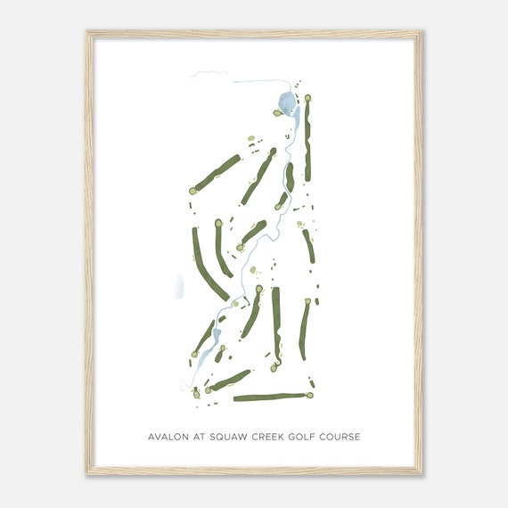 Avalon At Squaw Creek Golf Course Ohio Modern Watercolor Map Golfer Gift Golf Wall Art Golf Poster Print Course Layout