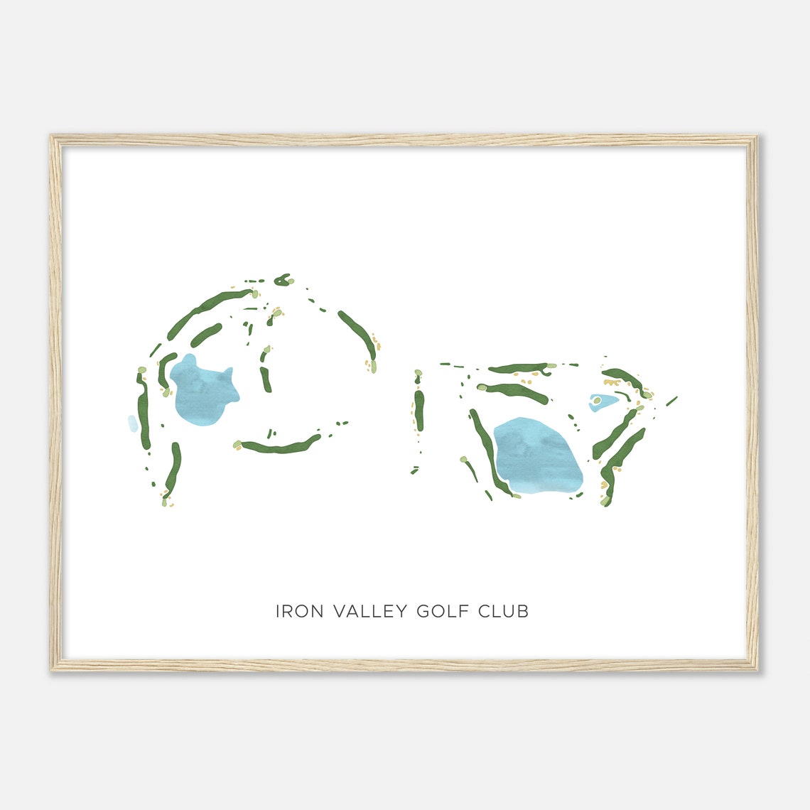 Iron Valley Golf Club Minimalist Fairway Line Course Map Poster