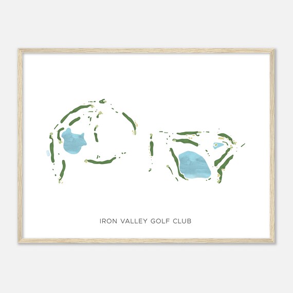 Iron Valley Golf Club Pennsylvania Modern Watercolor Map Golfer Gift Golf Wall Art Golf Poster Print Course Layout