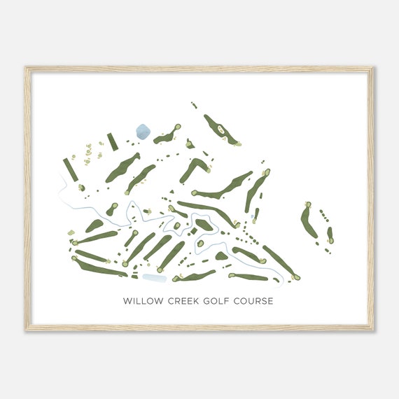 Willow Creek Golf Course Iowa Modern Watercolor Map Golfer Gift Golf Wall Art Golf Poster Print Course Layout