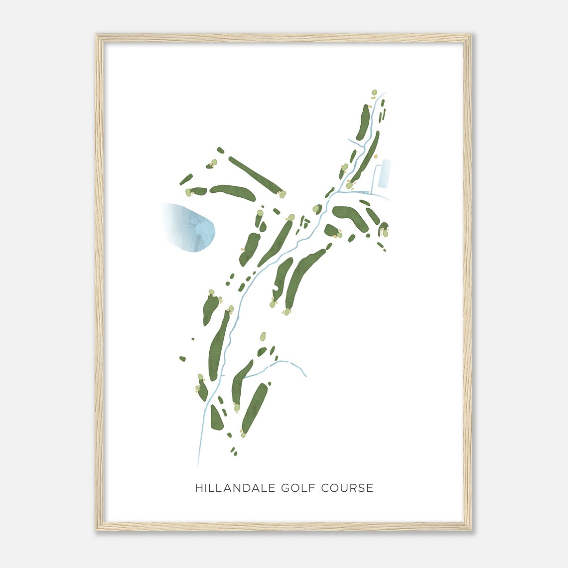 Hillandale Golf Course North Carolina Modern Watercolor Golf Course Map Poster - Image 2