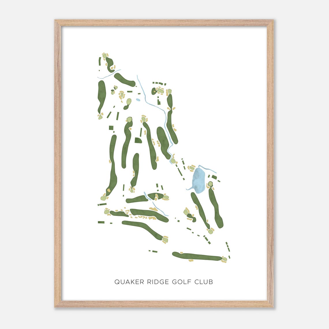 Quaker Ridge Golf Club Modern Minimalist Watercolor Map Gift Poster - Image 2