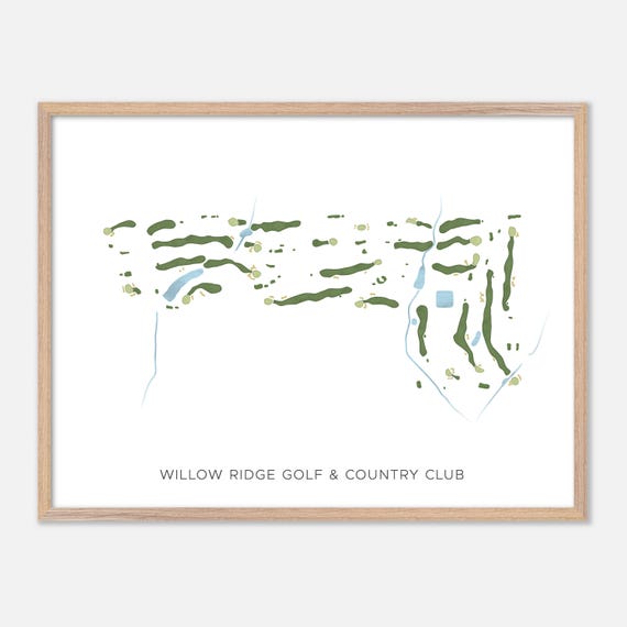 Willow Ridge Golf Country Club In Blenheim Canada Modern Watercolor Map Golfer Gift Golf Wall Art Golf Poster Print