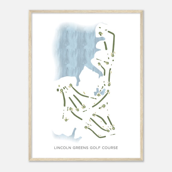 Lincoln Greens Golf Course Illinois Modern Watercolor Map Golfer Gift Golf Wall Art Golf Poster Print Course Layout