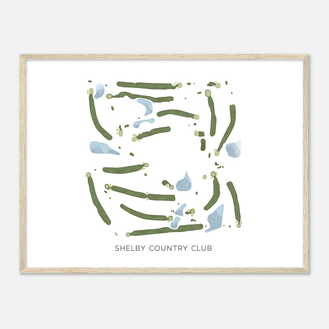 Shelby Country Club Minimalist Golf Map Art Print For Golfers