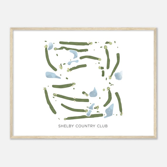 Shelby Country Club Ohio Modern Watercolor Map Golfer Gift Golf Wall Art Golf Poster Print Course Layout