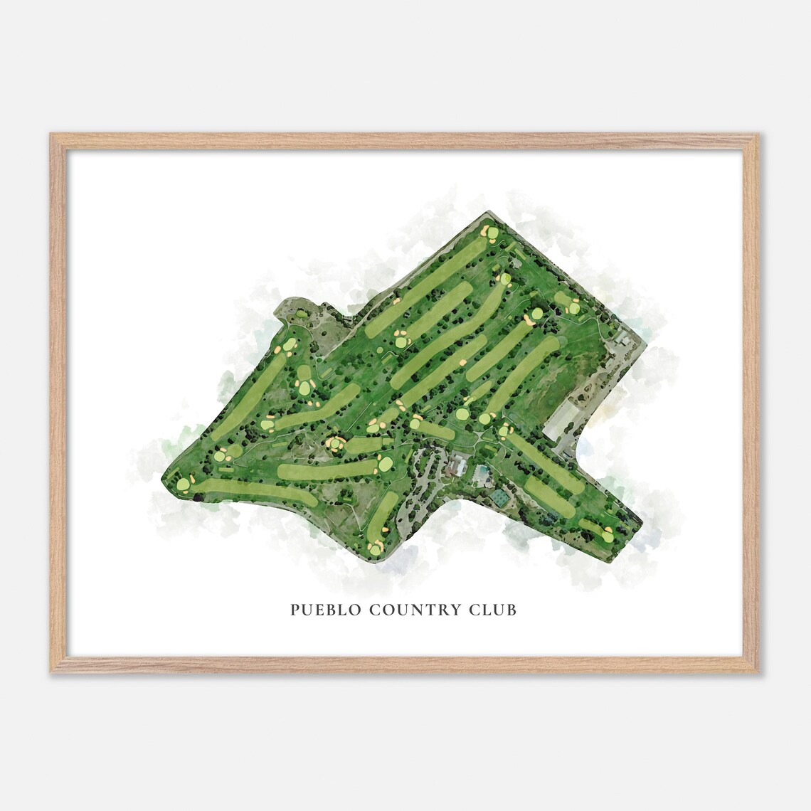 Pueblo Country Club Pueblo Colorado Classic Watercolor Golf Map Poster
