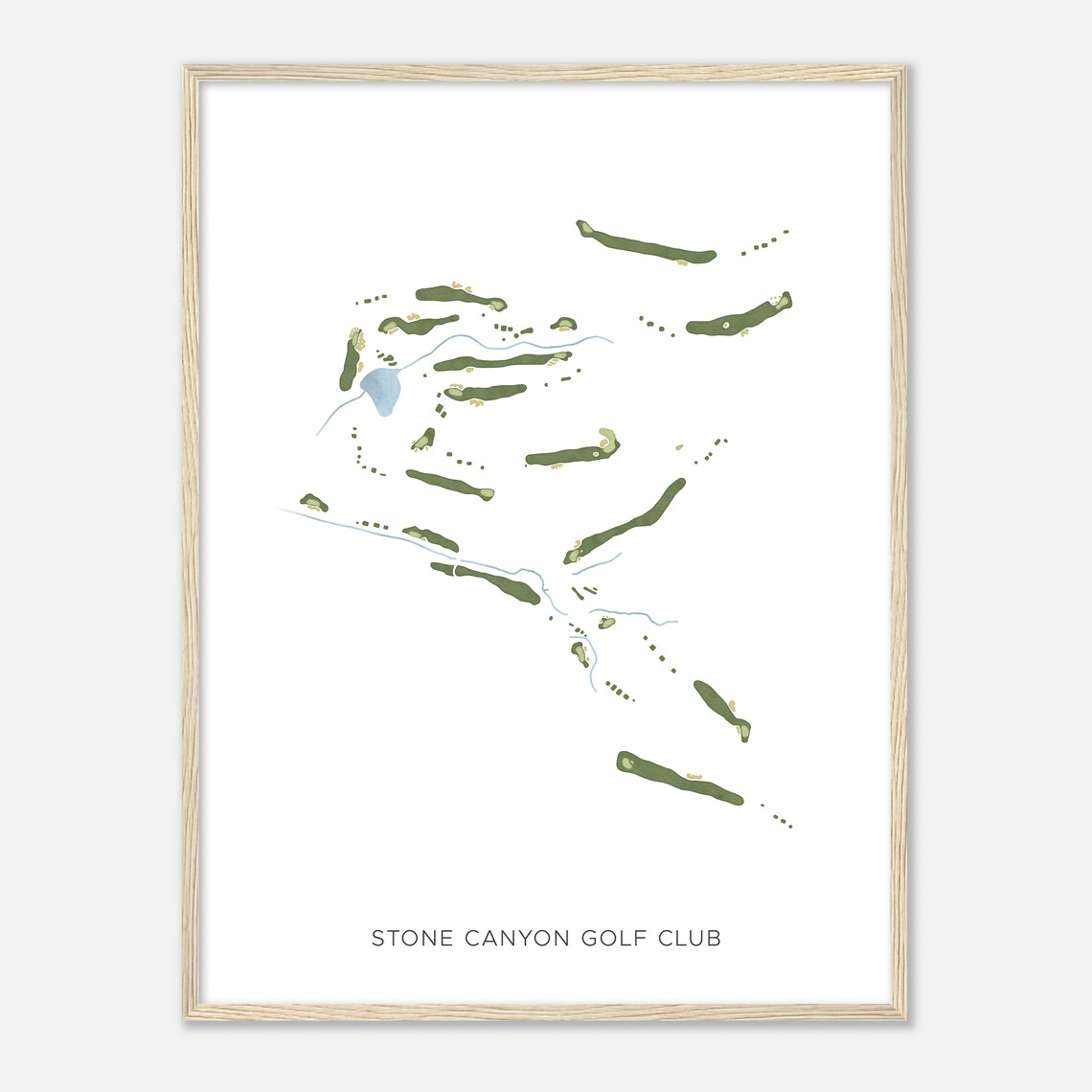 Stone Canyon Golf Club Minimalist Watercolor Fairway Map Poster