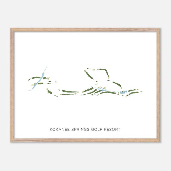 Kokanee Springs Golf Resort In Canada Modern Watercolor Map Golfer Gift Golf Wall Art Golf Poster Print Course Layout