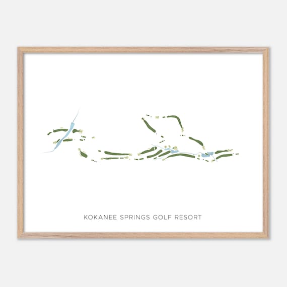Kokanee Springs Golf Resort Modern Minimalist Watercolor Golf Map Poster