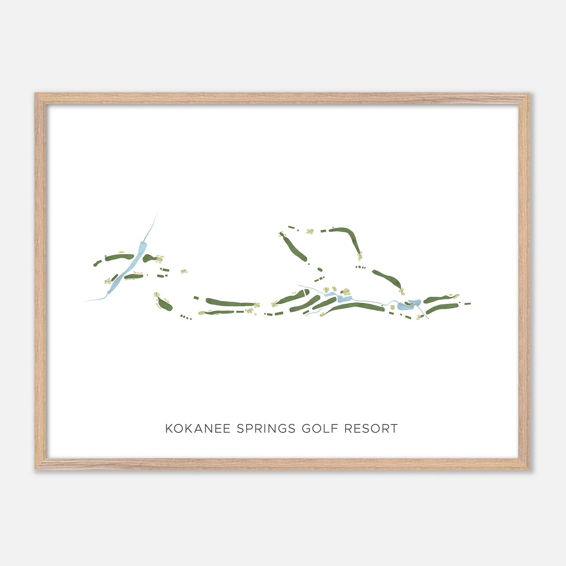 Kokanee Springs Golf Resort Modern Minimalist Watercolor Golf Map Poster
