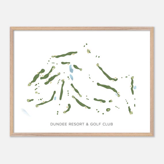 Dundee Resort Golf Club In Dundee Canada Modern Watercolor Map Golfer Gift Golf Wall Art Golf Poster Print Course Layout